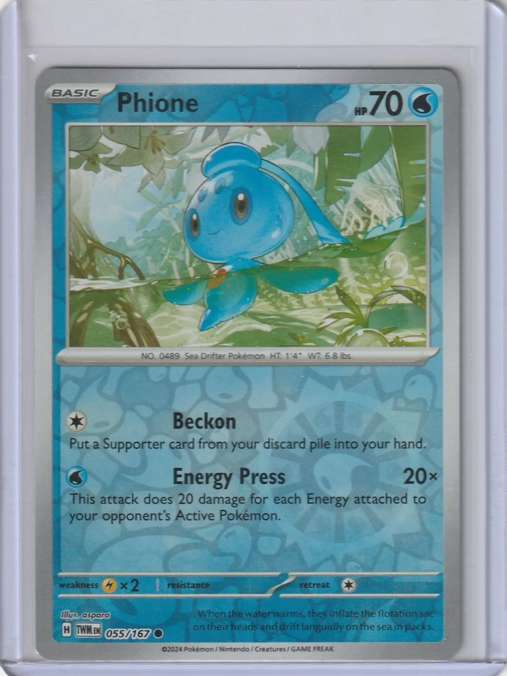 Pokemon Phione Holographic Trading Card